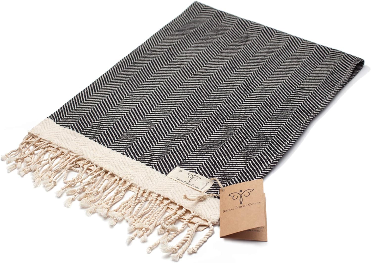 Foto 6 pulgar | Toallas De Mano Smyrna Turkish Cotton Herringbone 40x100 Cm Negras - Venta Internacional.