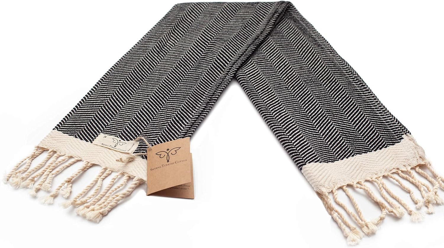 Foto 8 pulgar | Toallas De Mano Smyrna Turkish Cotton Herringbone 40x100 Cm Negras - Venta Internacional.