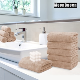 Foto 2 | Toallas De Mano Moonqueen Premium De Microfibra De Terciopelo Coral, Paquete De 6 - Venta Internacional.