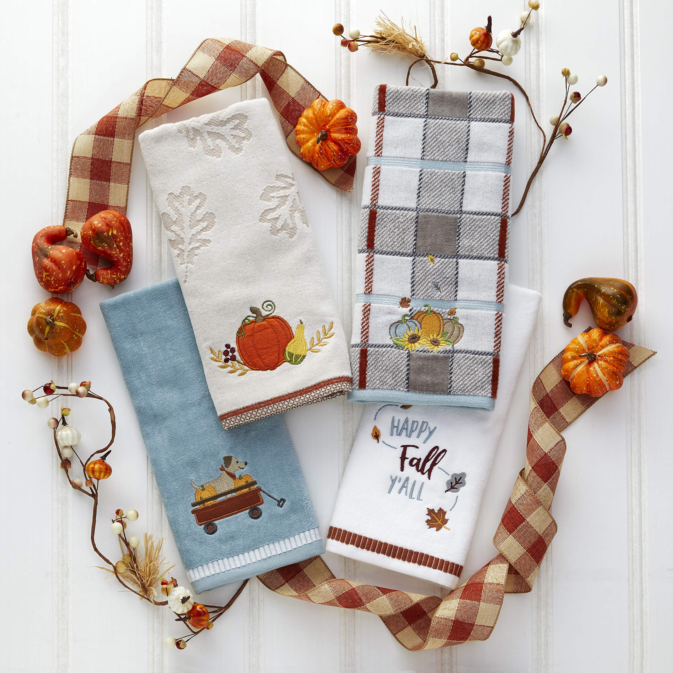 Foto 7 pulgar | Juego De Toallas De Mano Skl Home Harvest Happy Fall Y'all White, 2 Piezas - Venta Internacional.