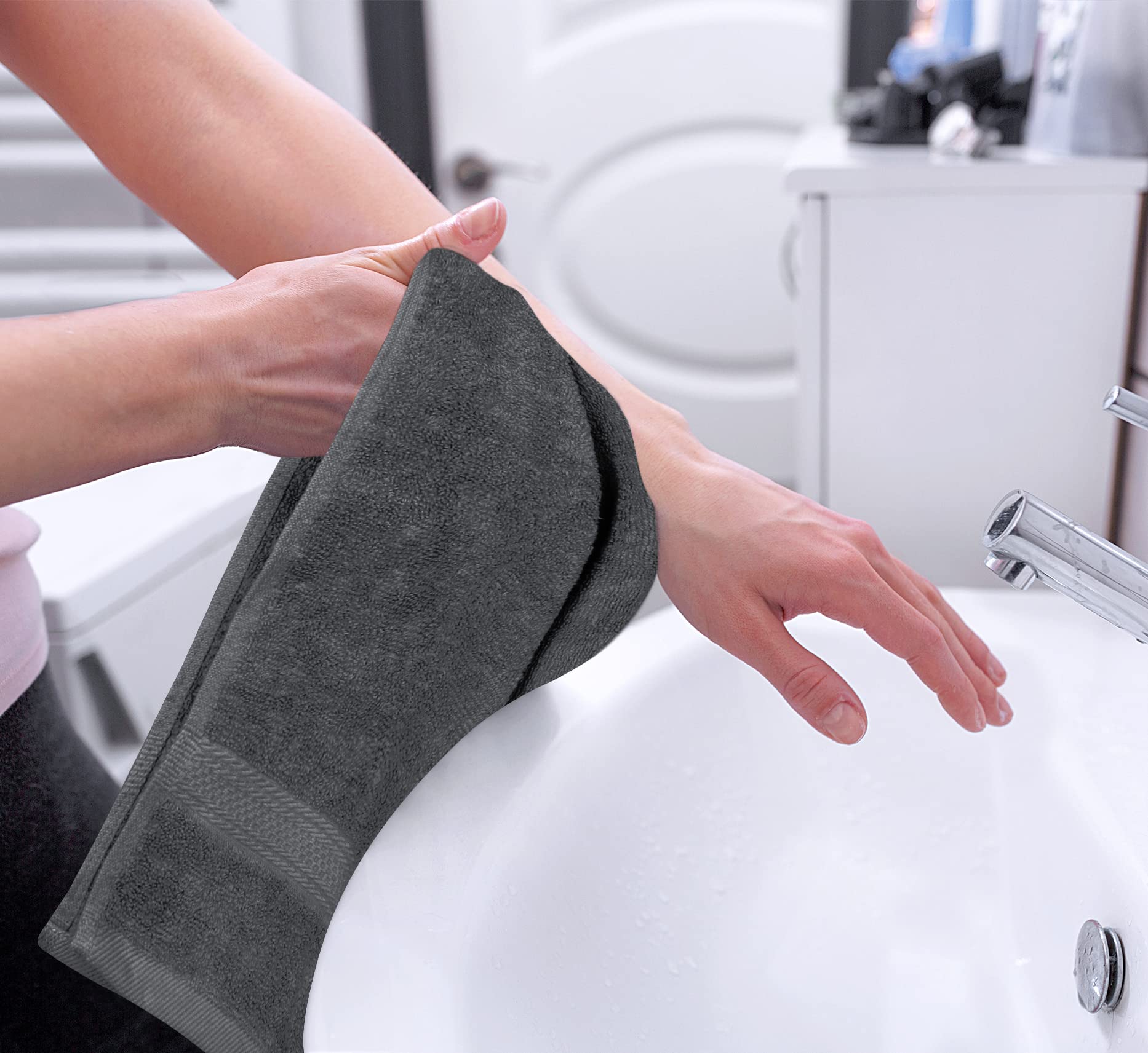 Foto 4 pulgar | Toallas De Mano Utopia Towels Premium, 100% Algodón, 16 X 28 Cm, Gris 6p - Venta Internacional.