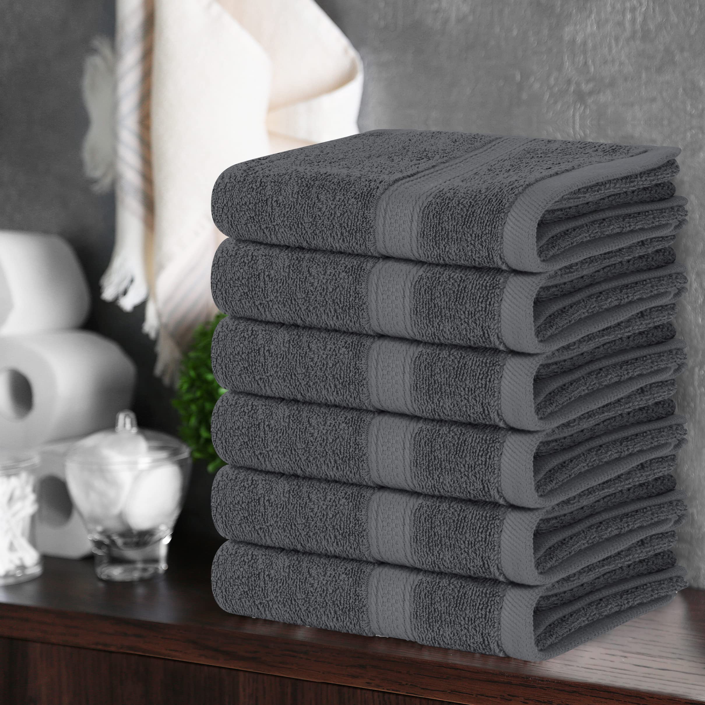 Foto 8 pulgar | Toallas De Mano Utopia Towels Premium, 100% Algodón, 16 X 28 Cm, Gris 6p - Venta Internacional.