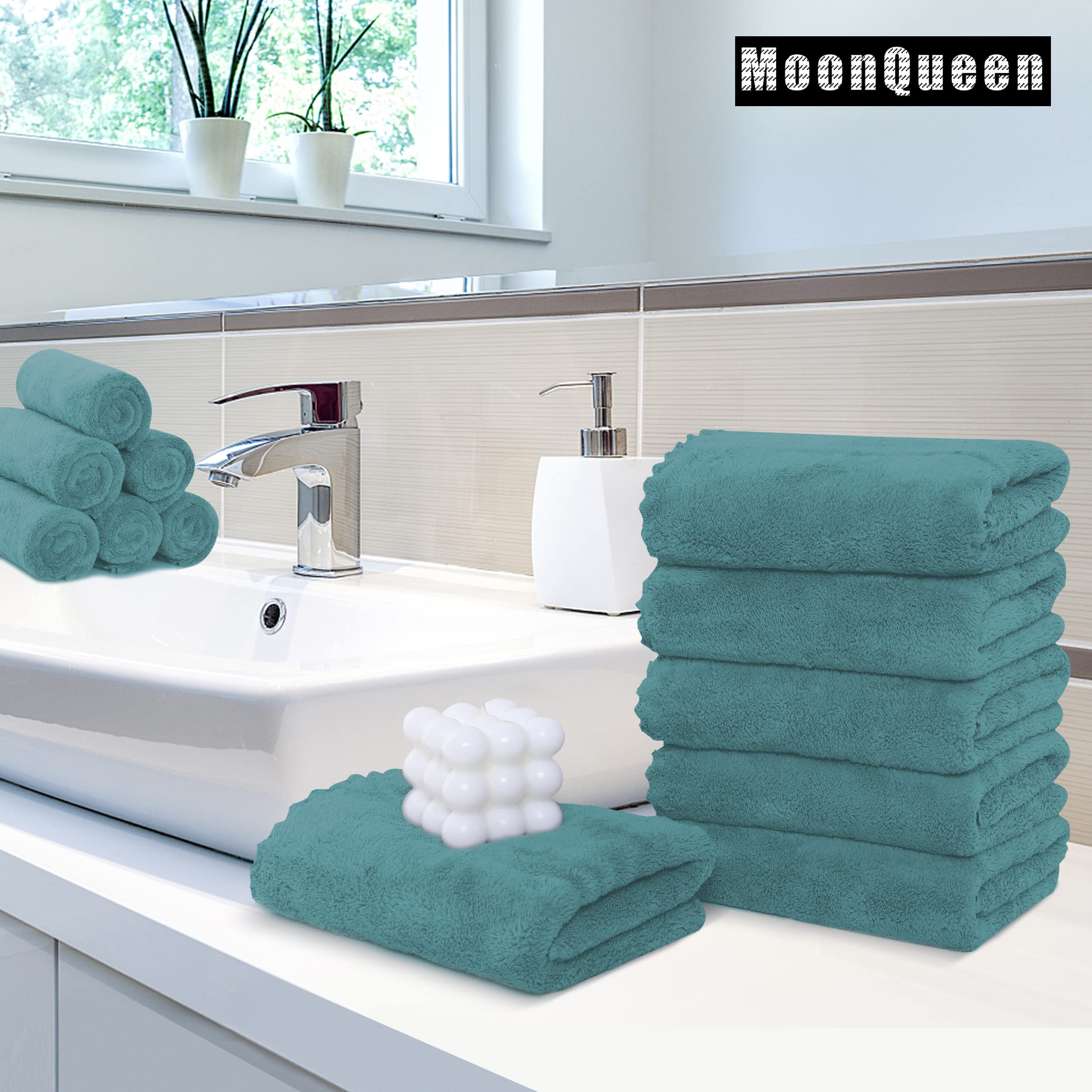 Foto 2 | Toallas De Mano Moonqueen Premium De Microfibra De Terciopelo Coral De 40 X 70 Cm - Venta Internacional.