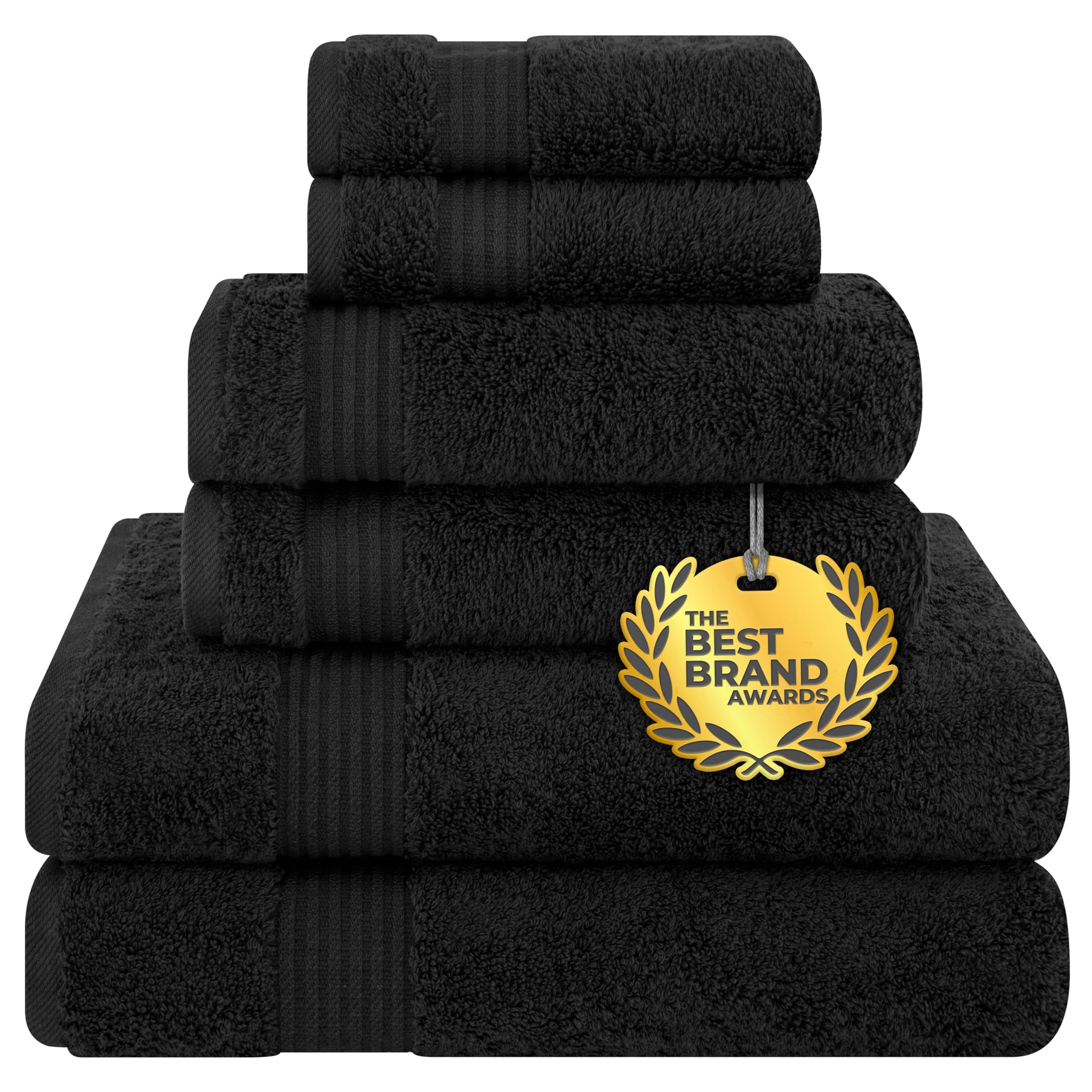 Juego De Toallas Cotton Paradise De 6 Piezas, 100% Algodón, Color Negro Turco - Venta Internacional. $1,171