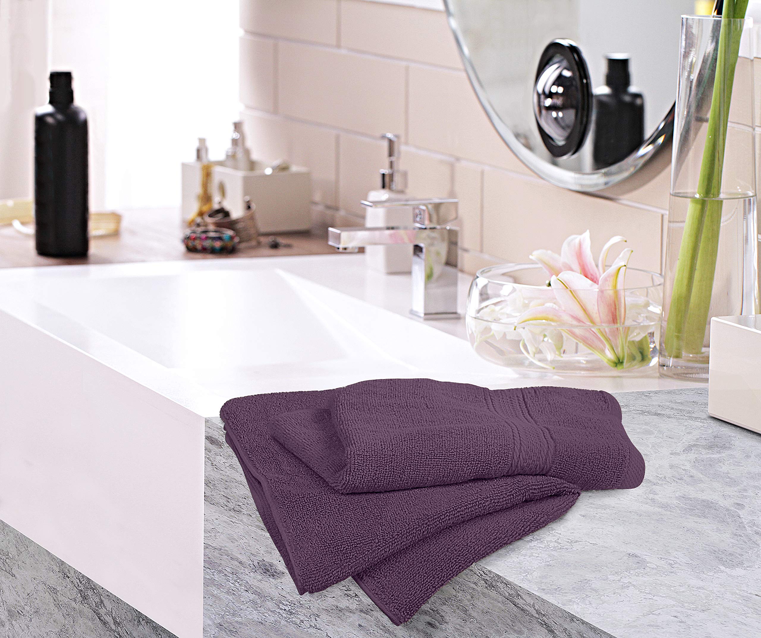 Foto 5 | Toallas De Mano Utopia Towels Premium, 100% Algodón, 16 X 28 Cm, Color Ciruela 6p - Venta Internacional.