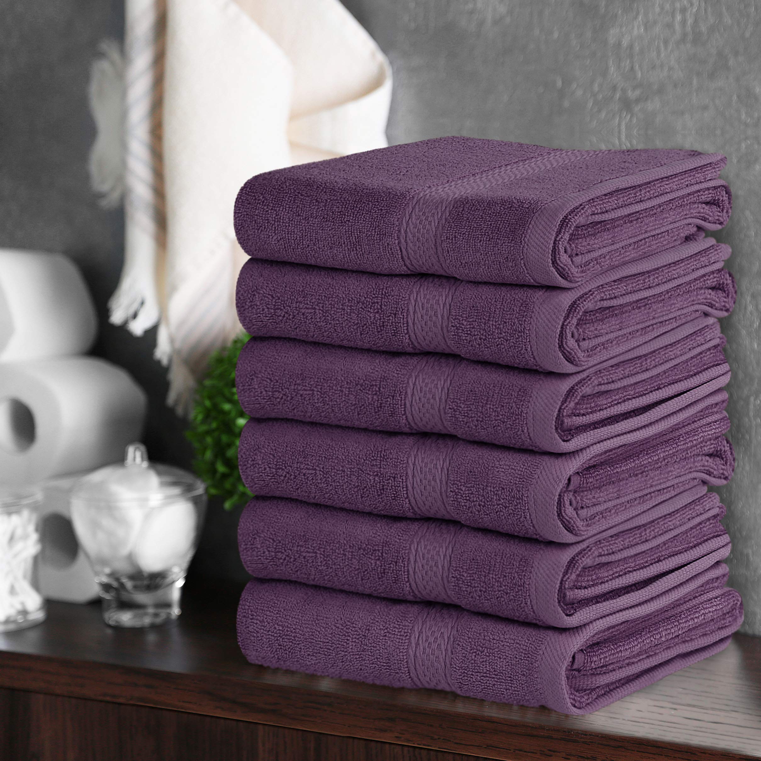 Foto 8 pulgar | Toallas De Mano Utopia Towels Premium, 100% Algodón, 16 X 28 Cm, Color Ciruela 6p - Venta Internacional.