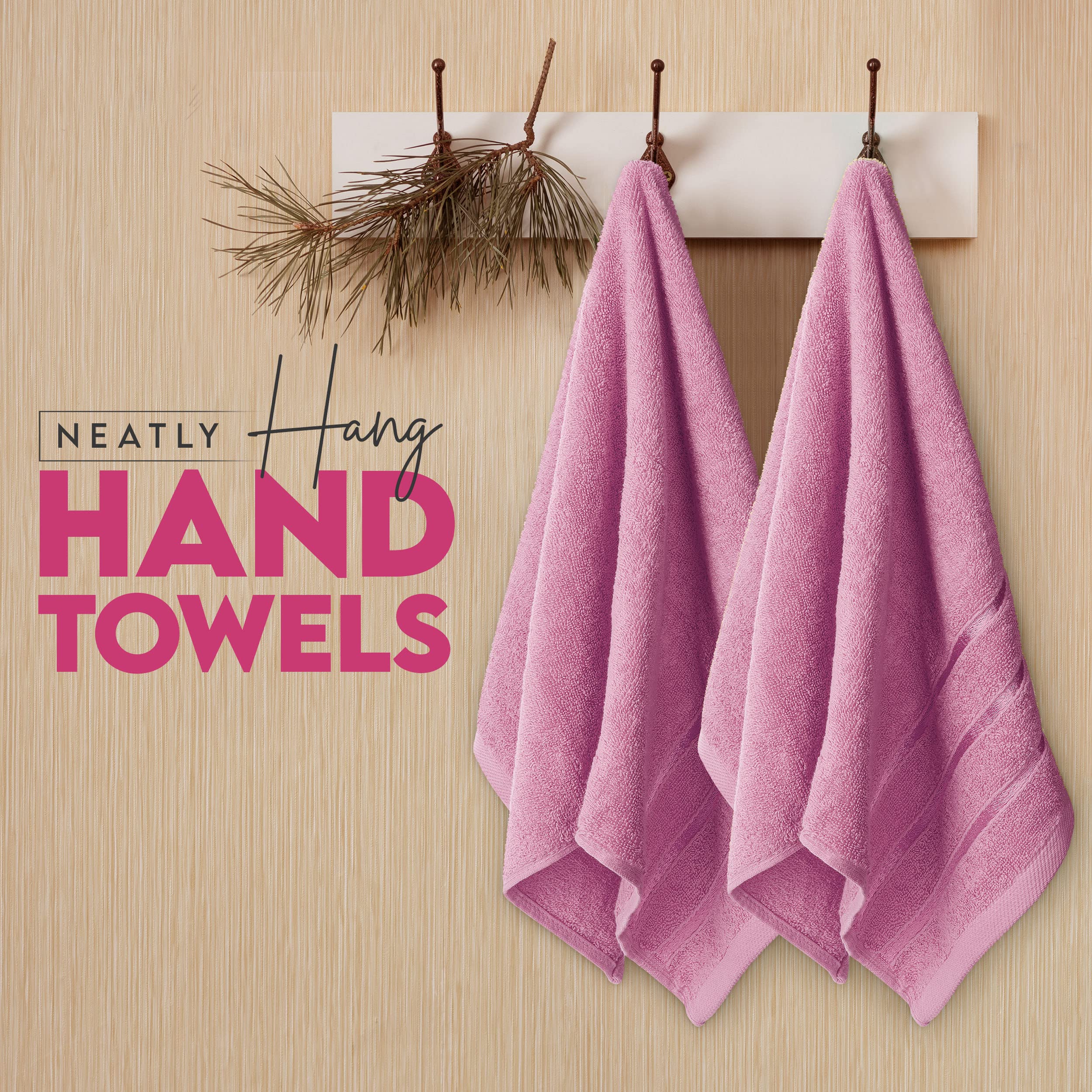 Foto 2 | Toallas De Mano Utopia Towels, Viscosas, 16 X 28 Pulgadas, 600 G/m², 6 Unidades, Color Rosa - Venta Internacional.