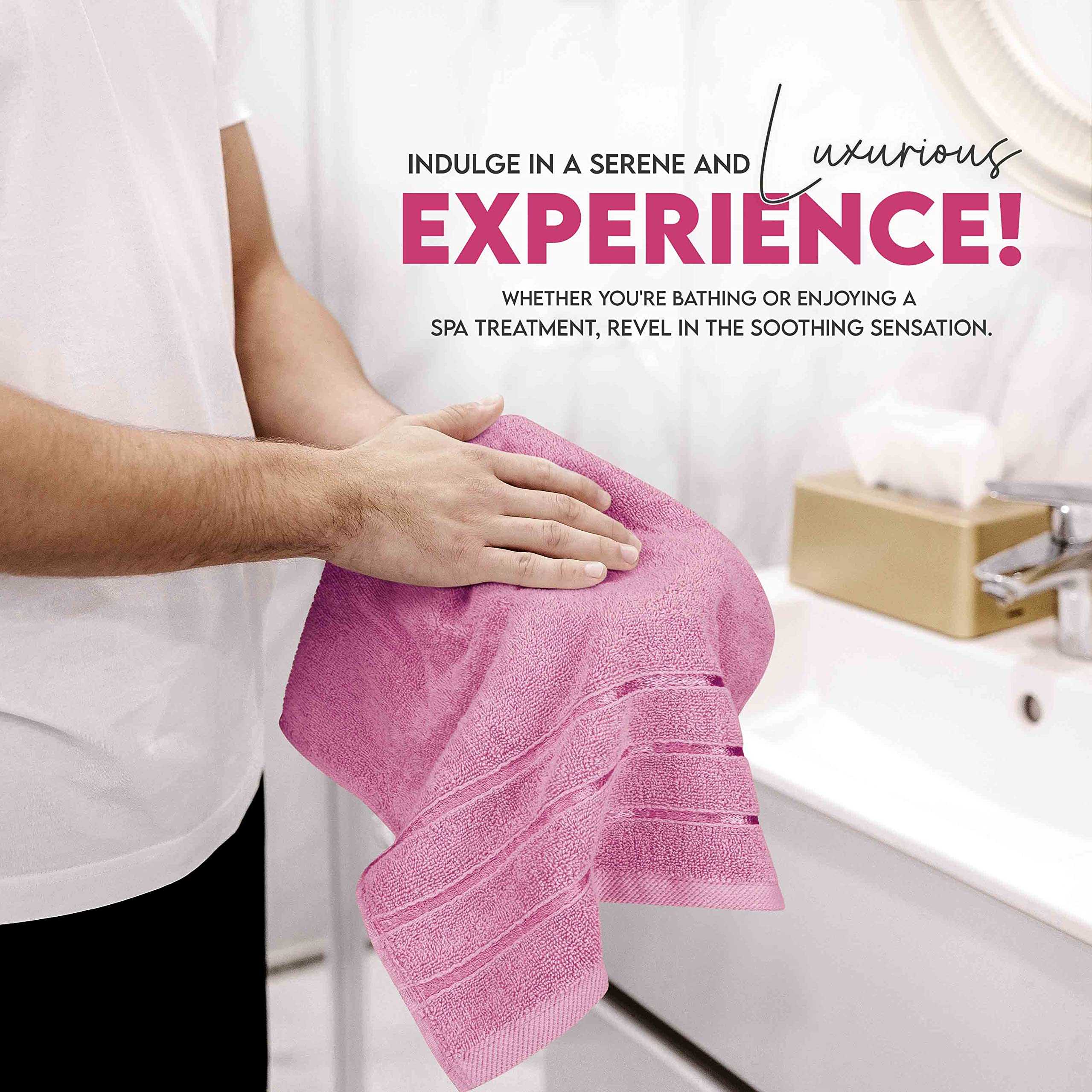 Foto 8 pulgar | Toallas De Mano Utopia Towels, Viscosas, 16 X 28 Pulgadas, 600 G/m², 6 Unidades, Color Rosa - Venta Internacional.