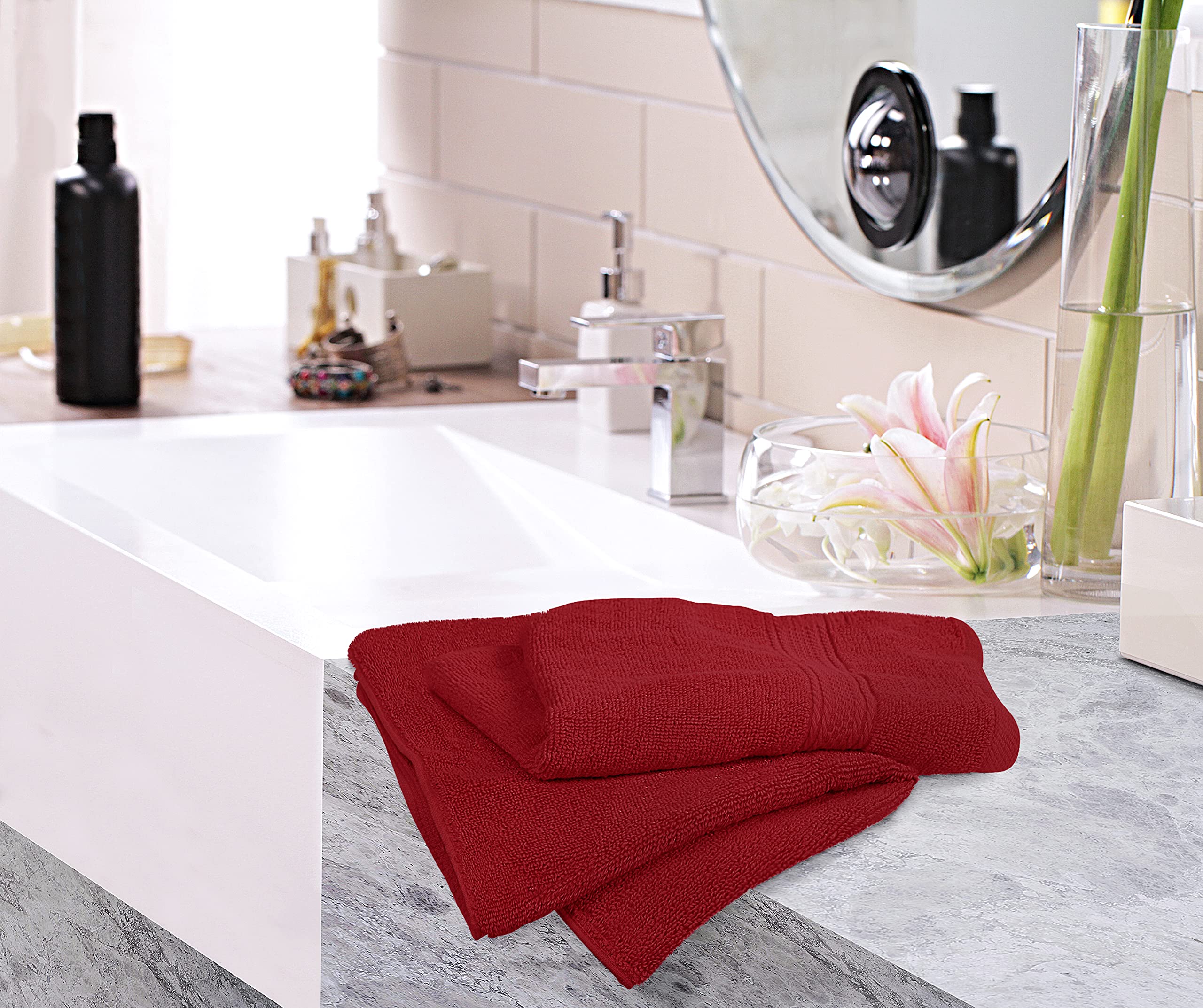 Foto 5 pulgar | Toallas De Mano Utopia Towels Premium, 100% Algodón, 72 Unidades, Color Rojo - Venta Internacional.