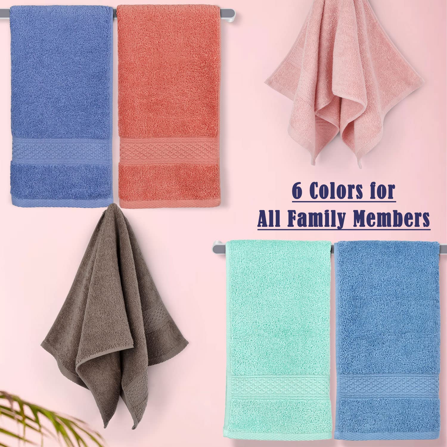 Foto 4 pulgar | Juego de Toallas de Mano Cleanbear Cotton Paquete De 6 Unidades Ultrasuaves - Venta Internacional