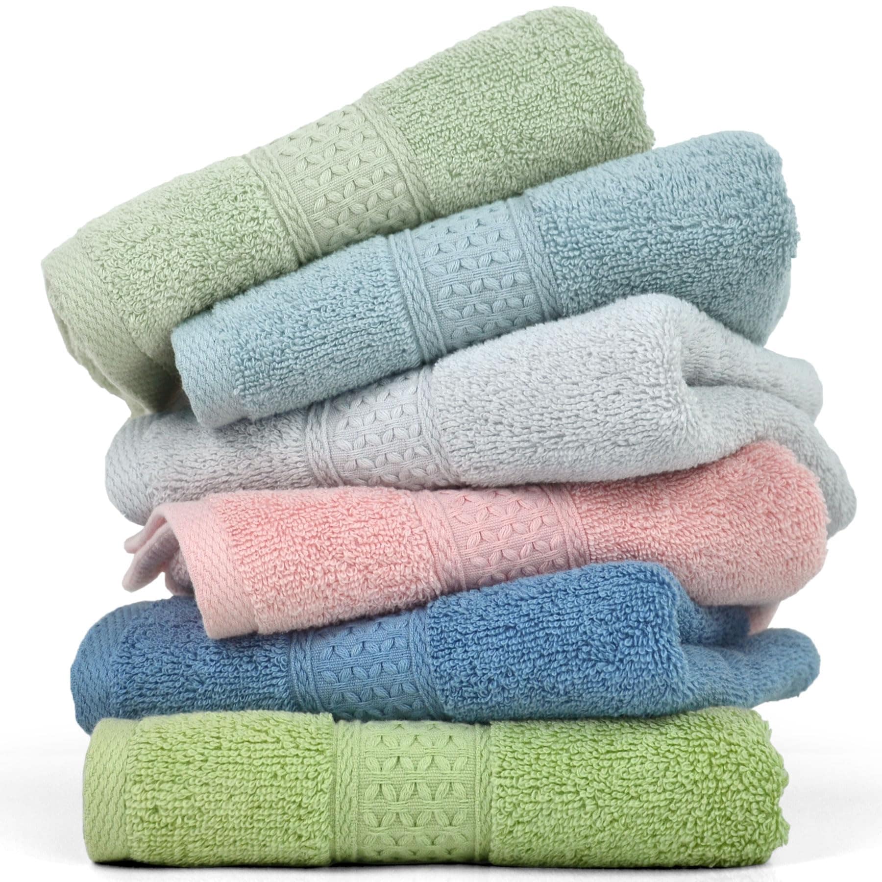 Juego De Toallas De Mano Cleanbear, 100% Algodón, Paquete De 6 Colores Variados - Venta Internacional. $727