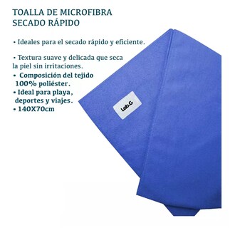 Foto 4 | Toalla Deportiva Gym Secado Rápido 3 Piezas Azul