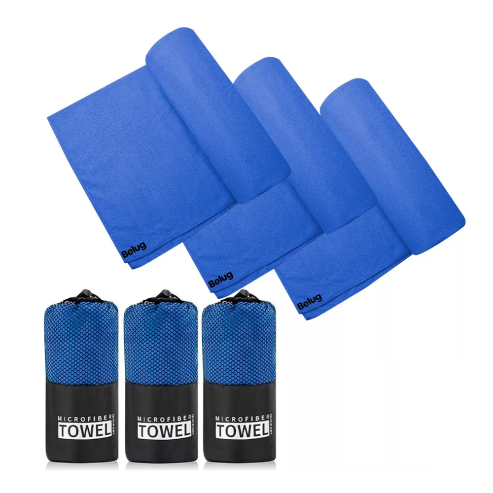 Foto 5 | Toalla Deportiva Gym Secado Rápido 3 Piezas Azul Belug