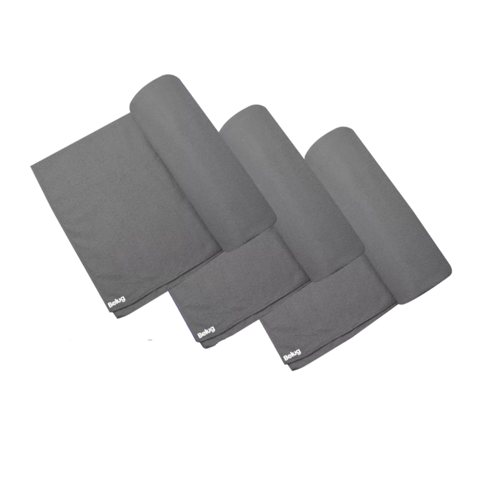 Toalla Deportiva Gym Secado Rápido 3 Piezas Gris Belug