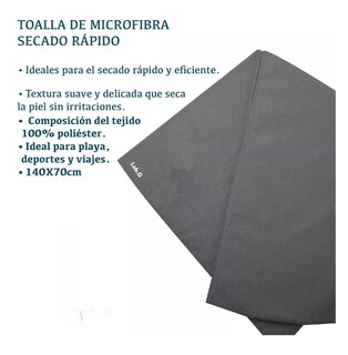 Foto 3 | Toalla Deportiva Gym Secado Rápido 3 Piezas Gris
