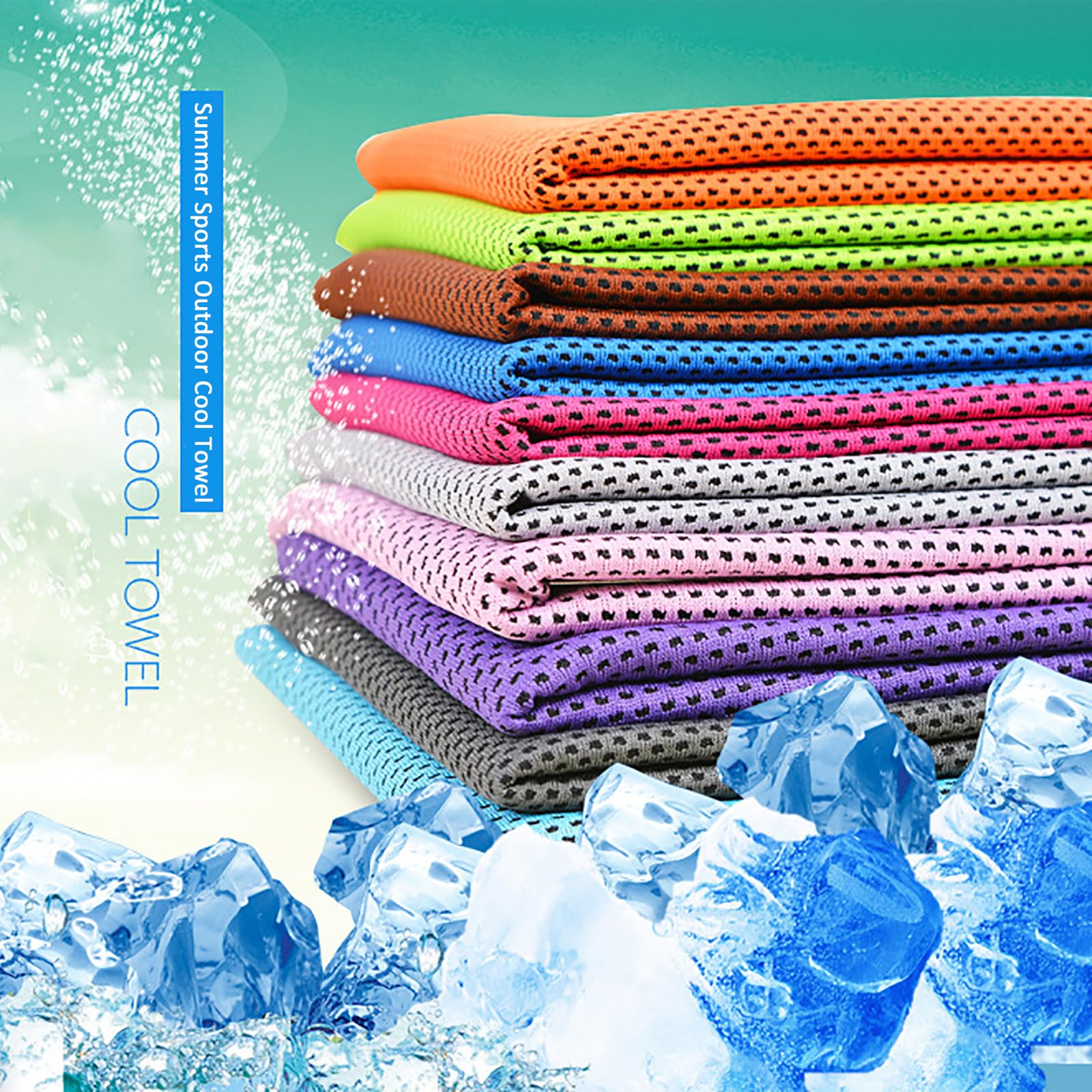 Foto 4 | Toallas Refrescantes, Paquete De 10 Unidades, Microfibra, 40 X 30 Cm, Para Deportes - Venta Internacional.