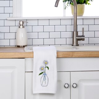 Foto 3 | Juego De Toallas De Mano Skl Home Daisies En Jarrón, 2 Unidades, Para Baño, Cocina O Bar - Venta Internacional.