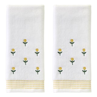 Foto 1 | Juego De Toallas De Mano Skl Home Staggered Blossoms, 2 Piezas, Algodón Blanco - Venta Internacional.