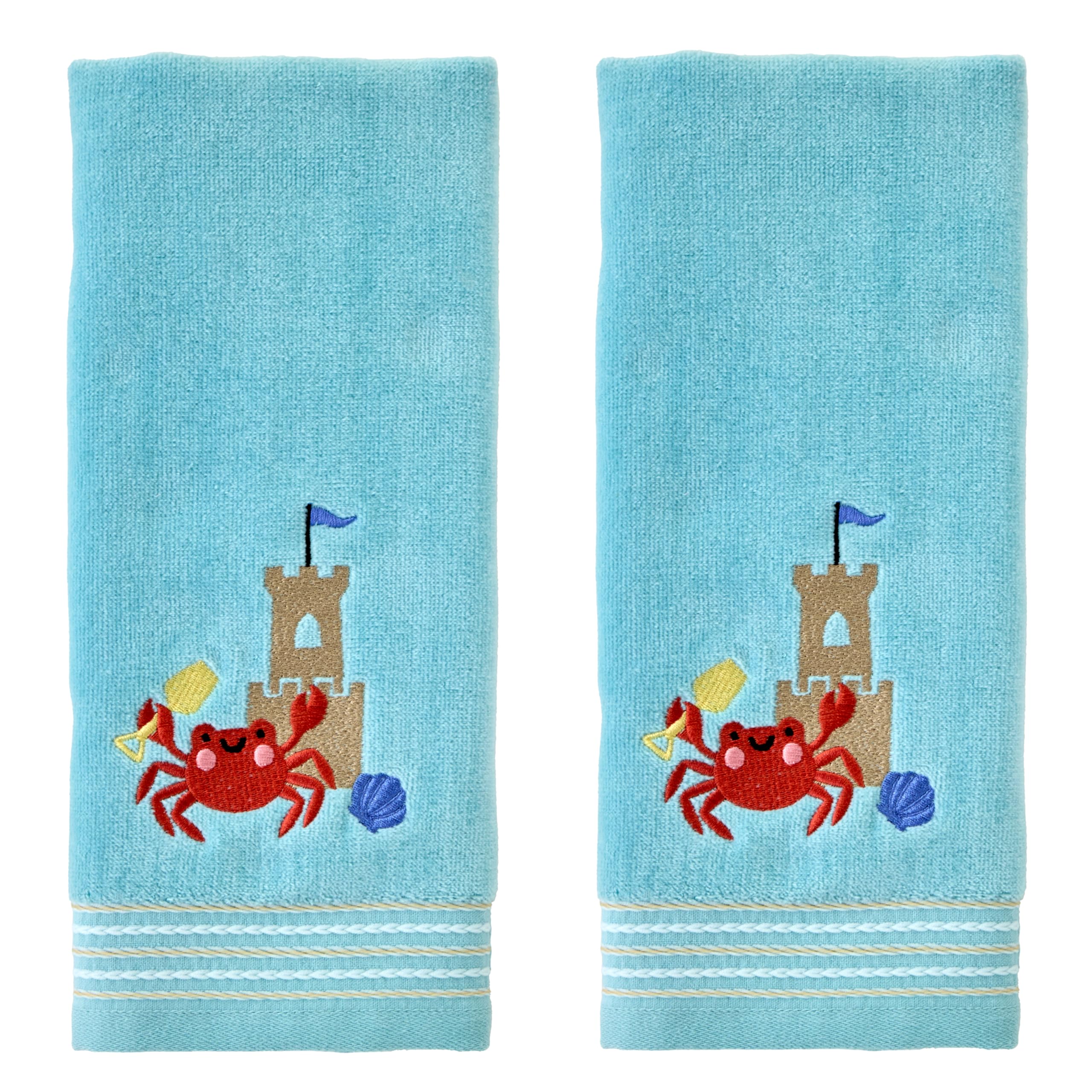 Juego De Toallas De Mano Skl Home Crabby Castle, 2 Piezas, Para Baño/cocina/bar - Venta Internacional.