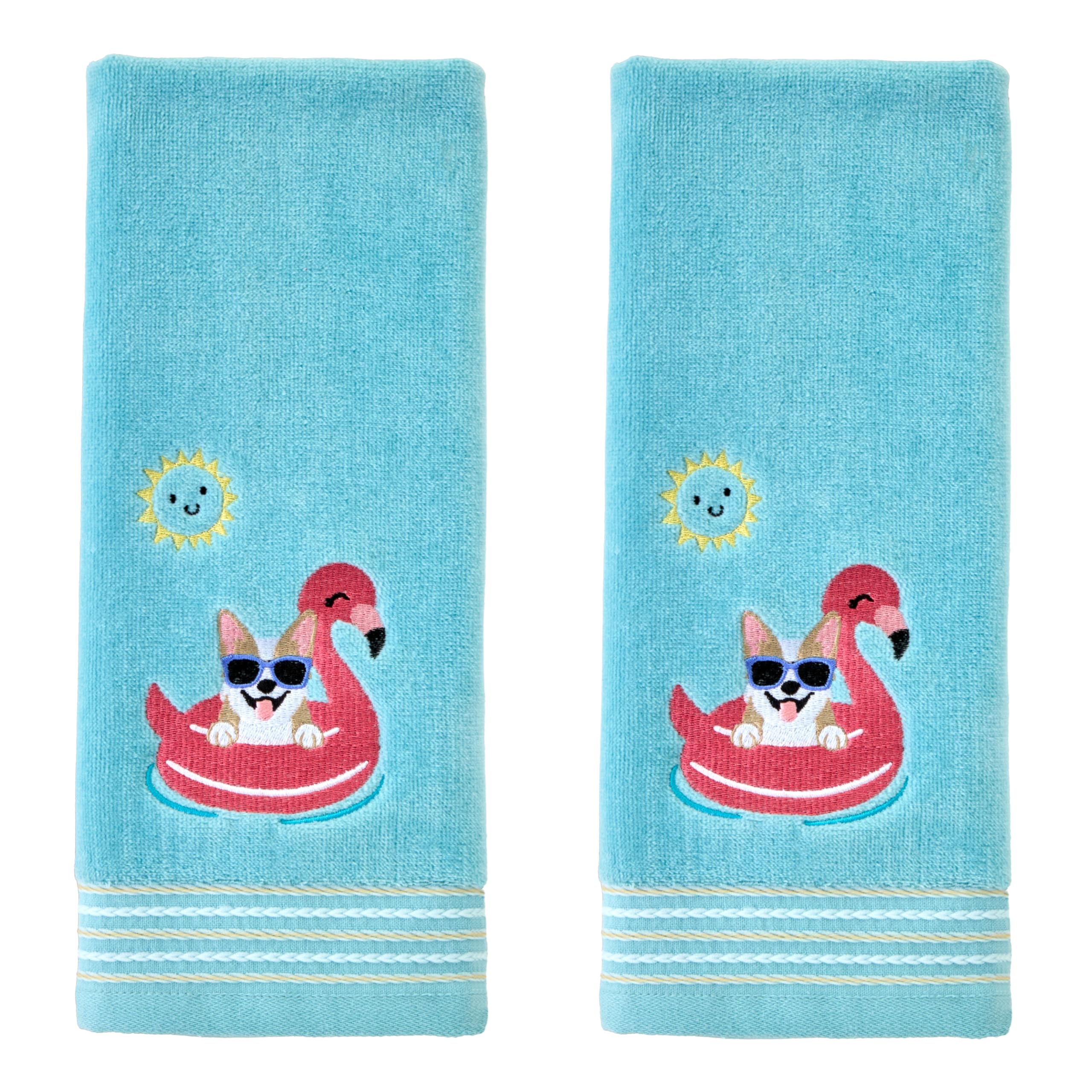 Foto 2 pulgar | Juego De Toallas De Mano Skl Home Floating Corgi, 2 Piezas, Para Baño/cocina/bar - Venta Internacional.