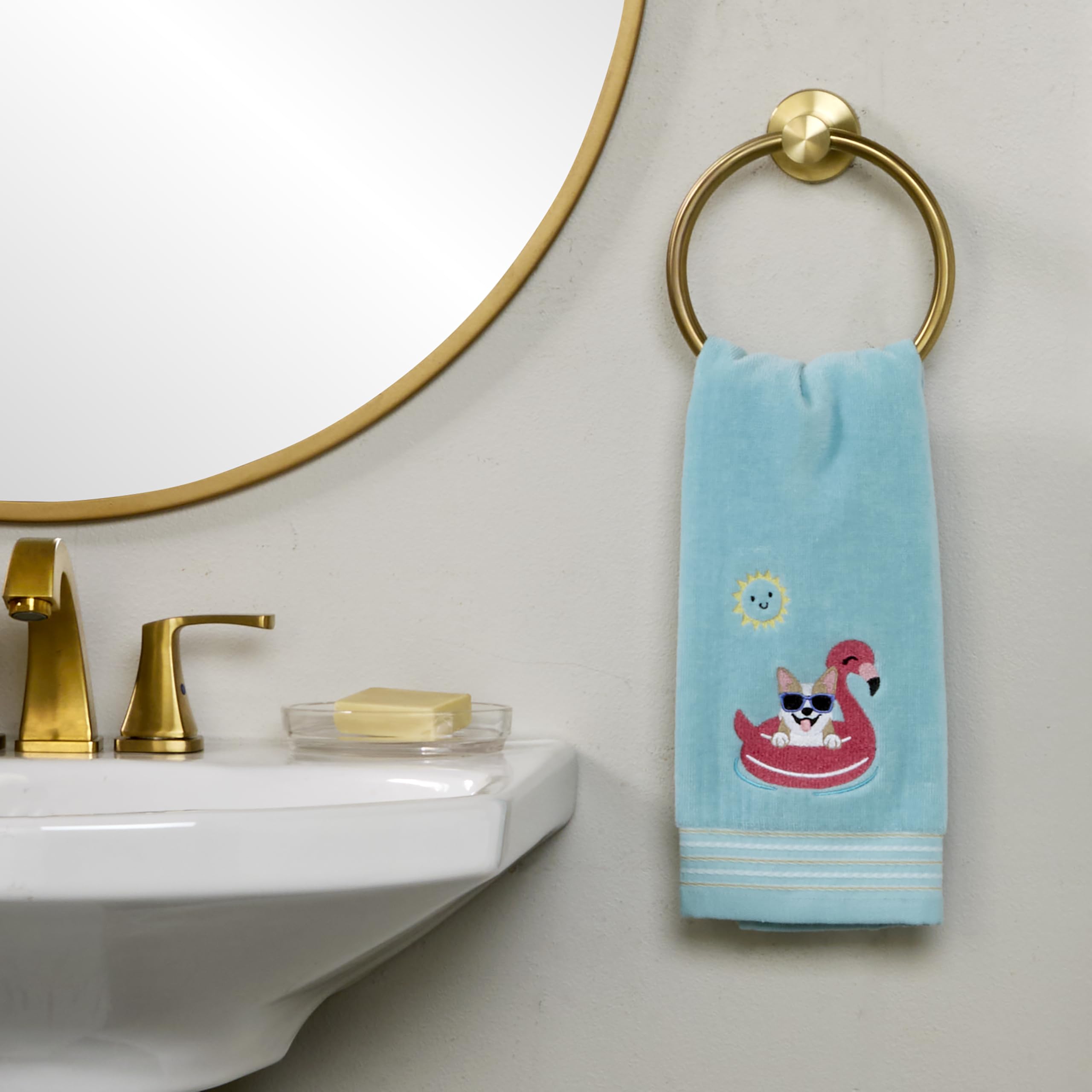 Foto 3 pulgar | Juego De Toallas De Mano Skl Home Floating Corgi, 2 Piezas, Para Baño/cocina/bar - Venta Internacional.