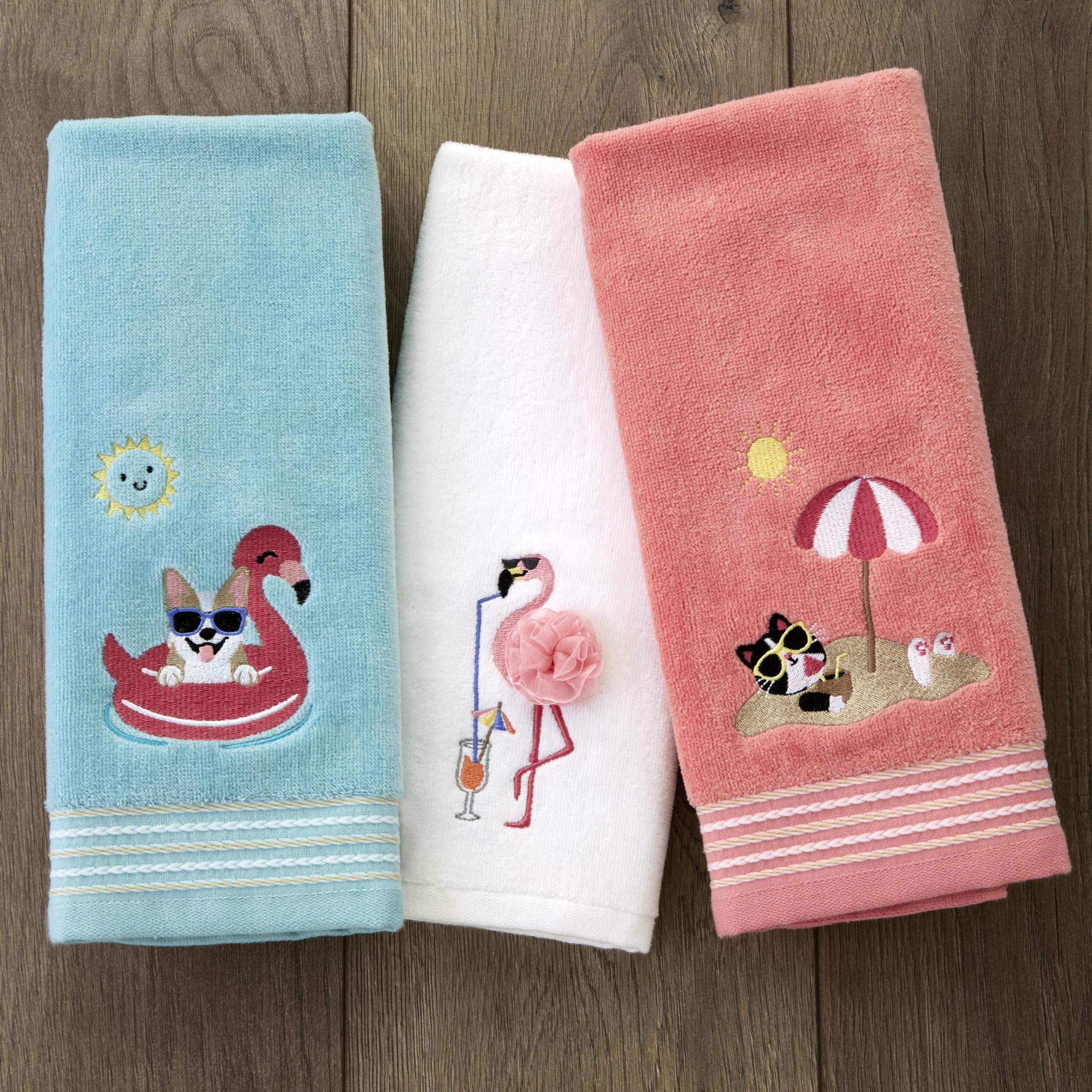 Foto 5 | Juego De Toallas De Mano Skl Home Floating Corgi, 2 Piezas, Para Baño/cocina/bar - Venta Internacional.