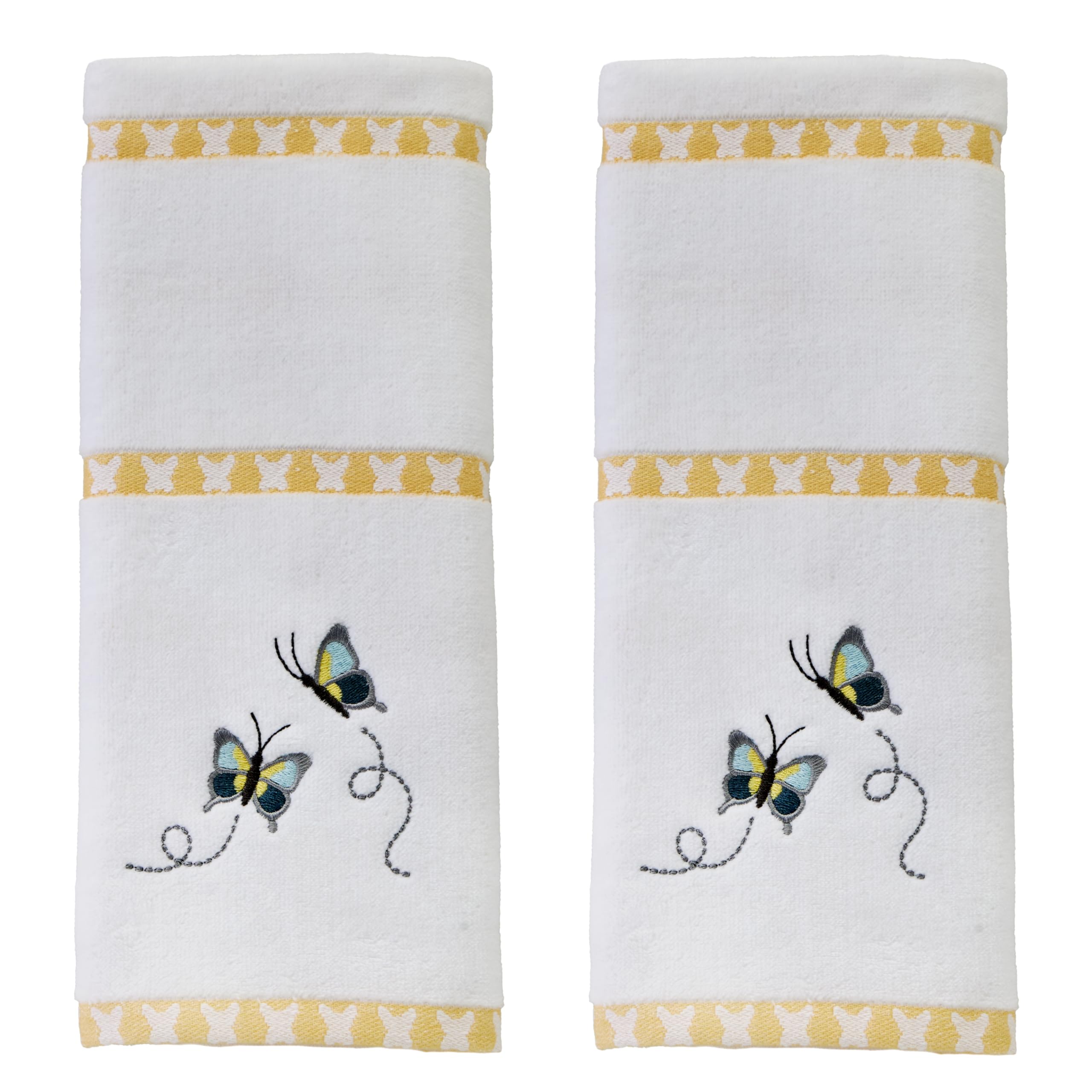Juego De Toallas De Mano Skl Home Dancing Butterflies, 2 Piezas, Blanco - Venta Internacional.