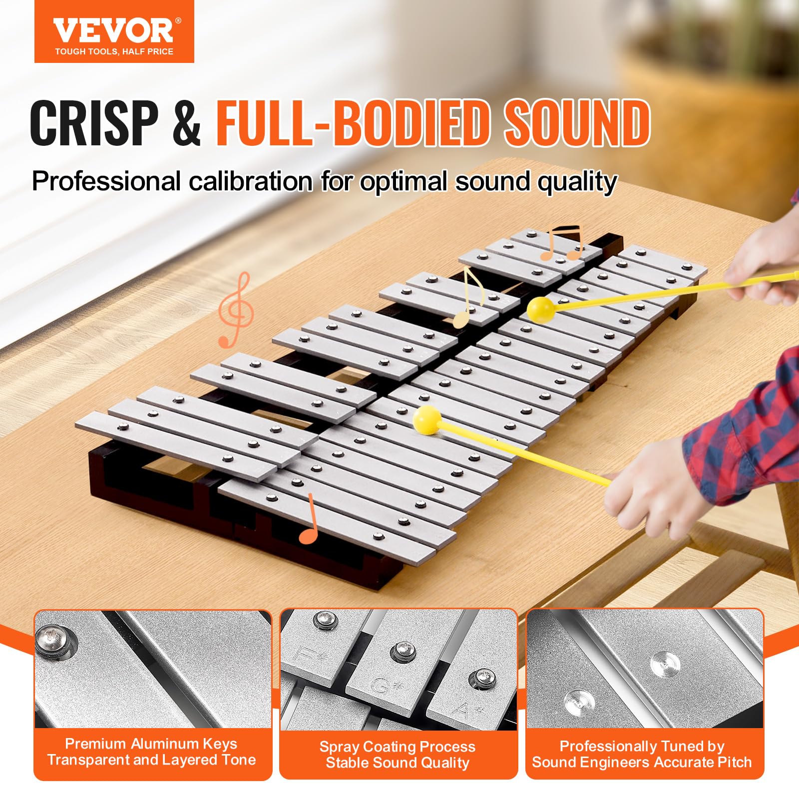 Foto 3 pulgar | Set De Percusión Para Xilófono Glockenspiel Vevor 32 Note Con Funda - Venta Internacional.