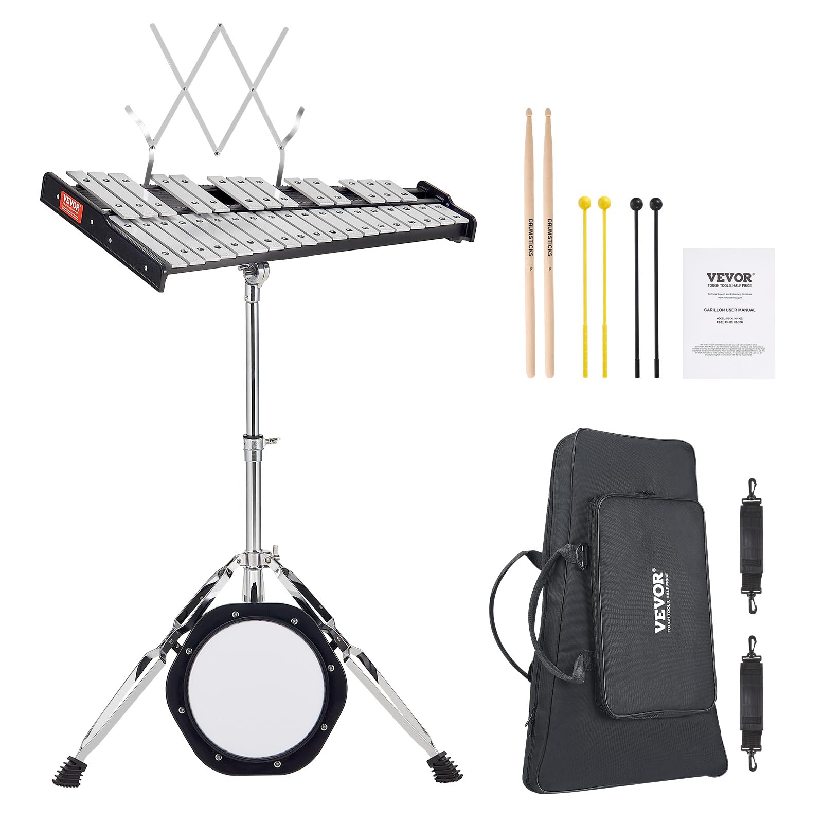 Foto 1 | Kit De Campanas De Xilófono Glockenspiel Vevor 32 Note Con Soporte Y Bolsa - Venta Internacional.