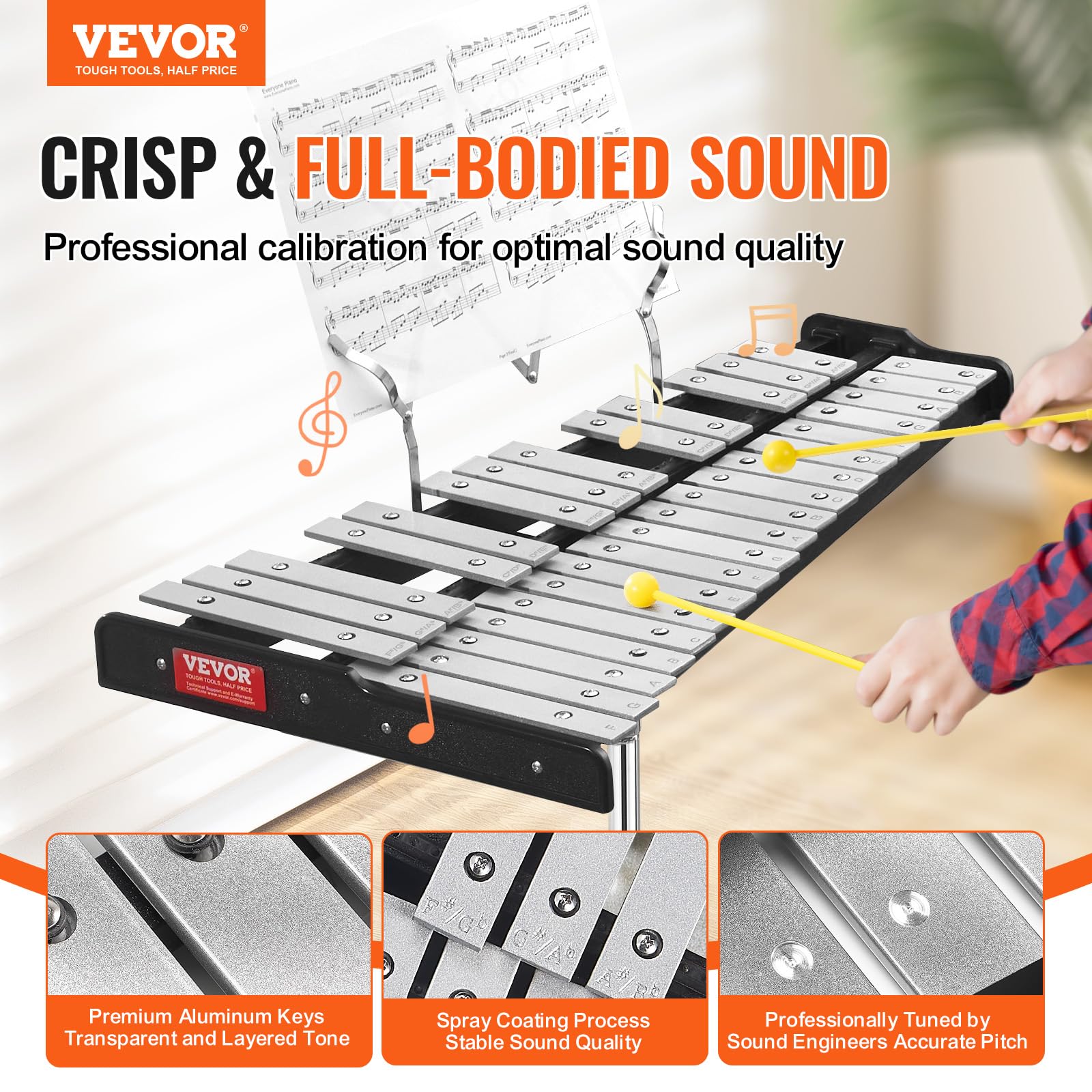 Foto 3 pulgar | Kit De Campanas De Xilófono Glockenspiel Vevor 32 Note Con Soporte Y Bolsa - Venta Internacional.