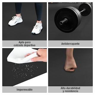 Foto 3 | Rollo De Piso Para Gimnasio Altera Rudo Alto Impacto 10m2 - Negro