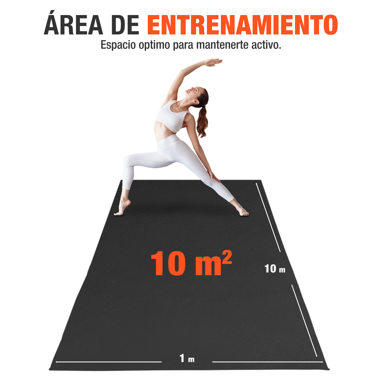 Foto 8 pulgar | Rollo De Piso Para Gimnasio Altera Rudo Alto Impacto 10m2 - Negro
