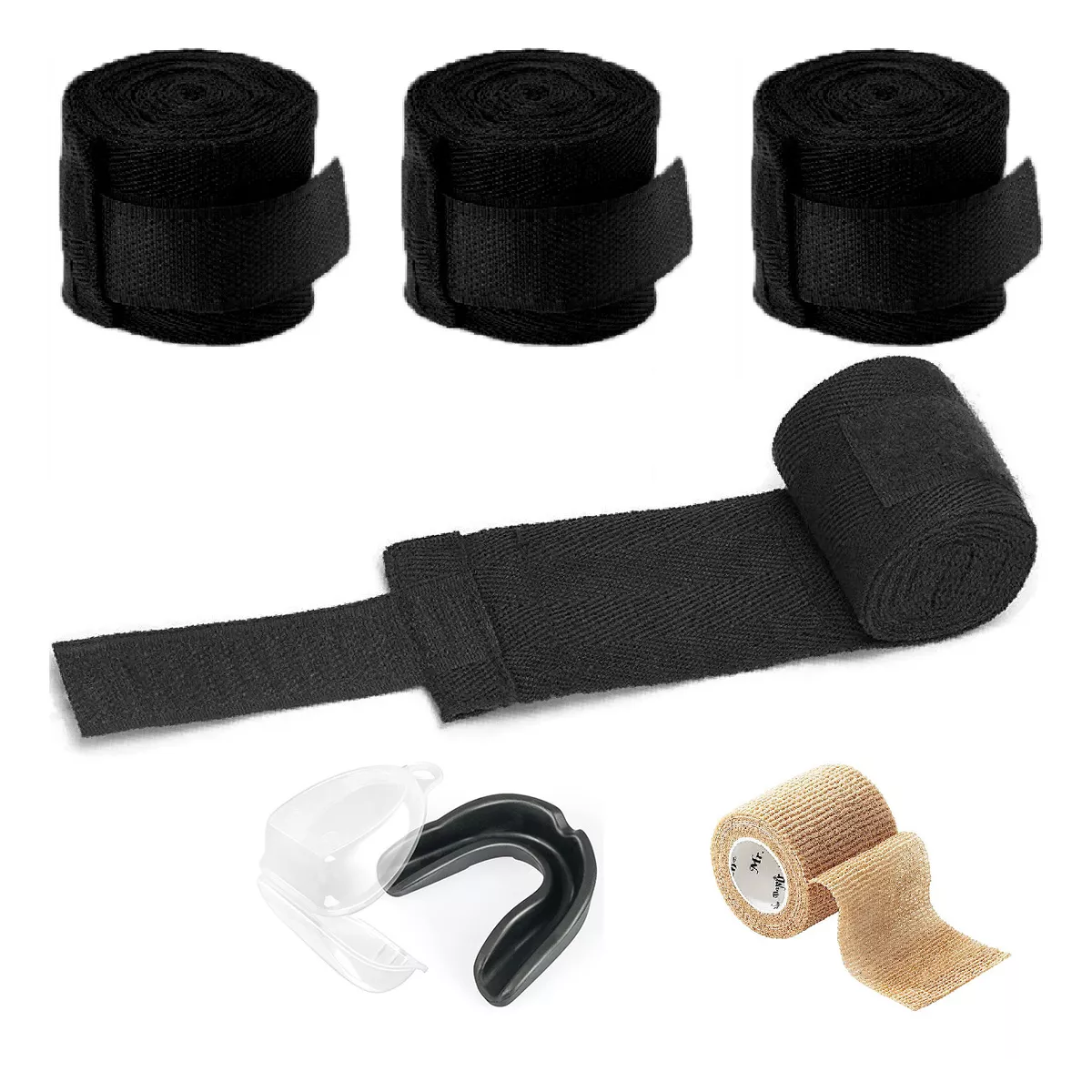 Foto 2 pulgar | 4 Vendas de Box 5 m + Protectores Bucales + Vendaje Eo Safe Imports Esi-18071 Negro