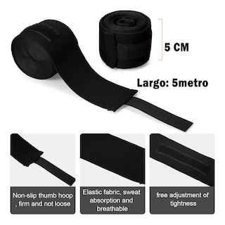 Foto 2 | 4 Vendas de Box 5 m + Protectores Bucales + Vendaje Eo Safe Imports Esi-18071 Negro