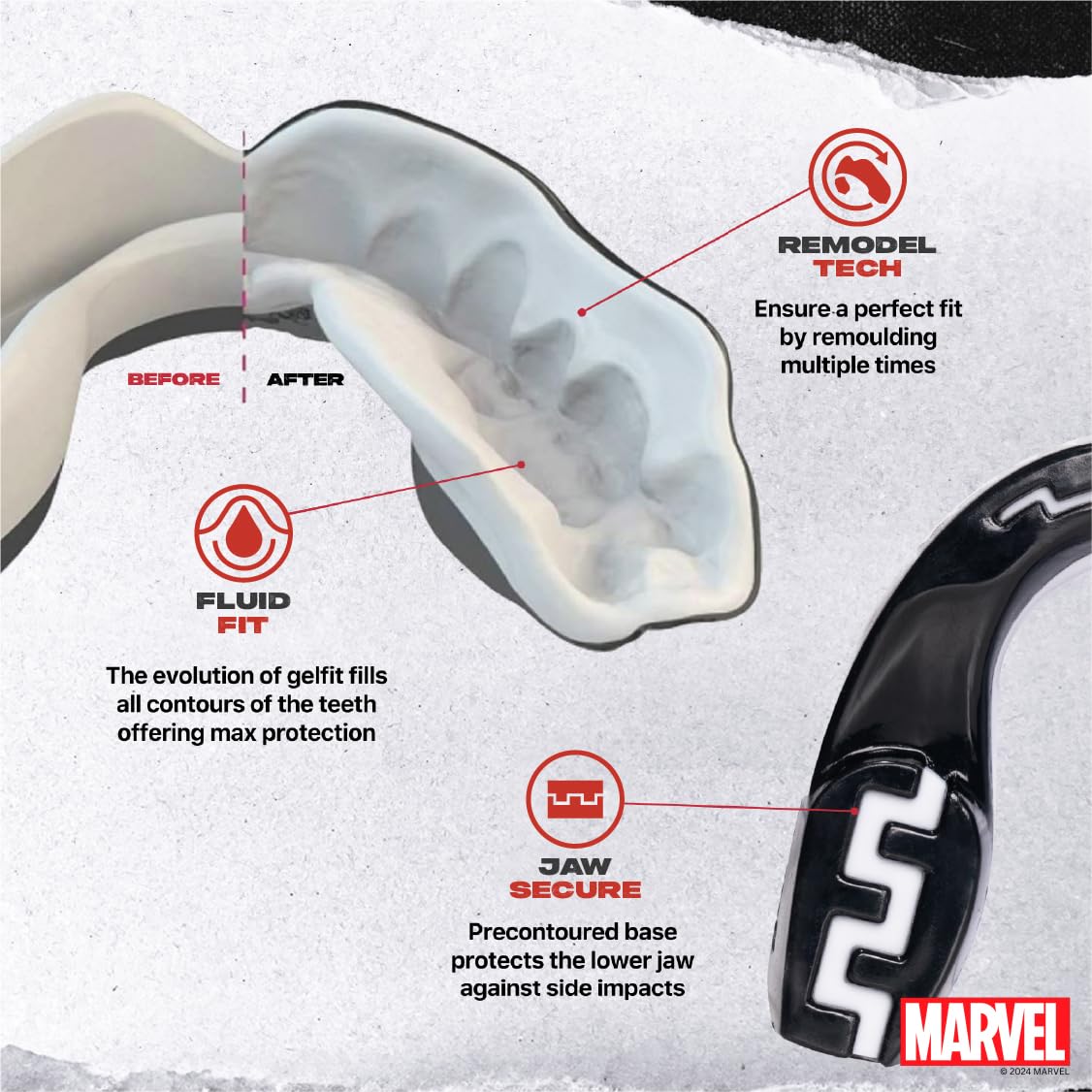 Foto 4 pulgar | Protector Bucal Deportivo Marvel Venom De Doble Capa Premium Para Adultos - Venta Internacional.