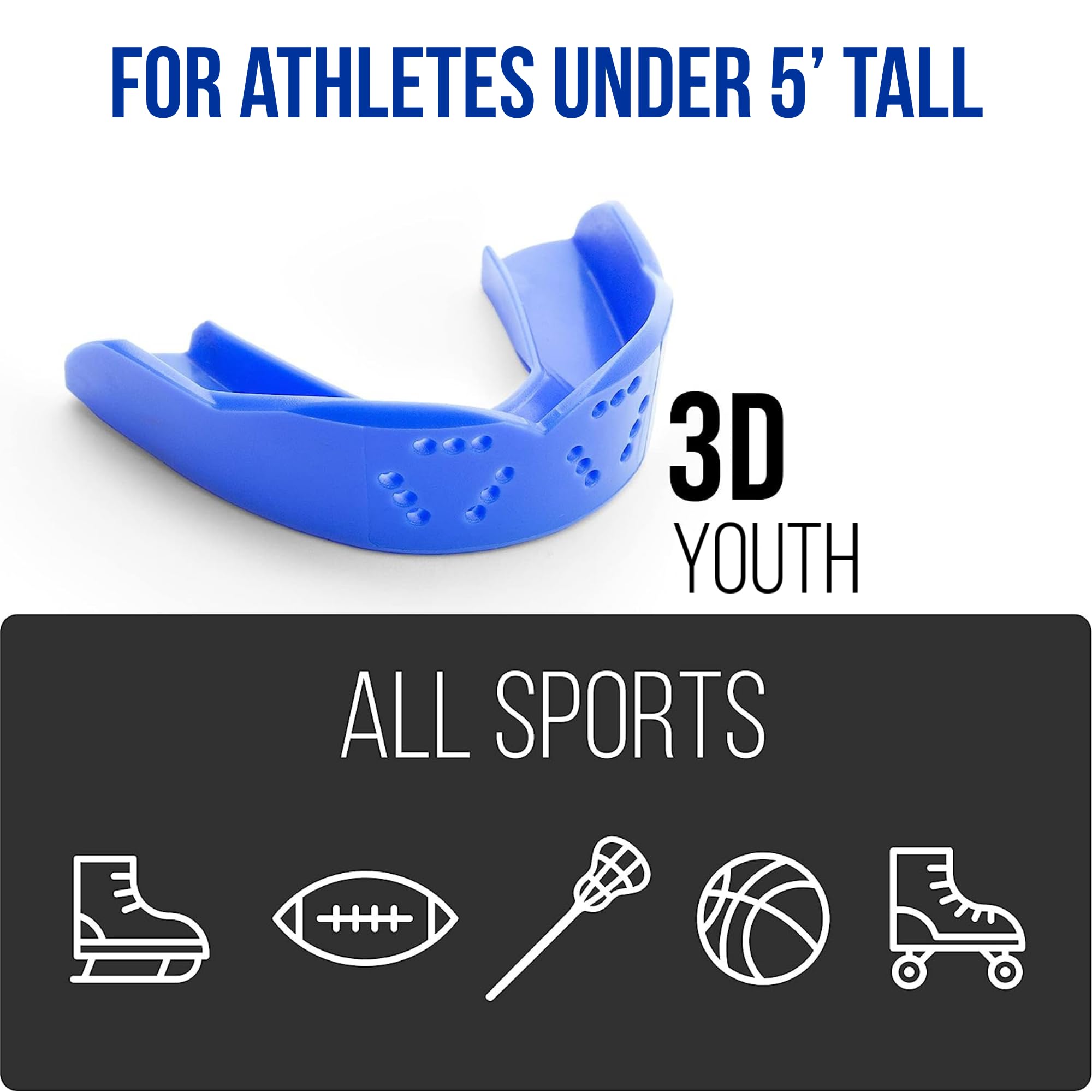 Foto 3 pulgar | Protector Bucal Sisu 3d Youth Royal Blue De 2.0 Mm Para Atletas De Menos De 5 Pies - Venta Internacional.