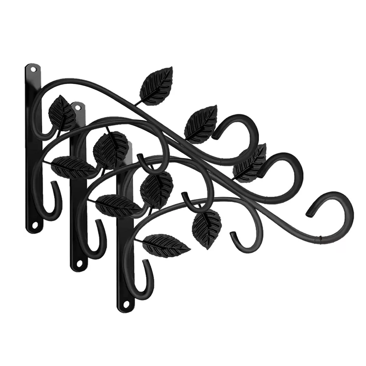 Soportes Para Plantas Gancho De Pared 3 Pzs Eo Safe Imports Esi-16352 Negro