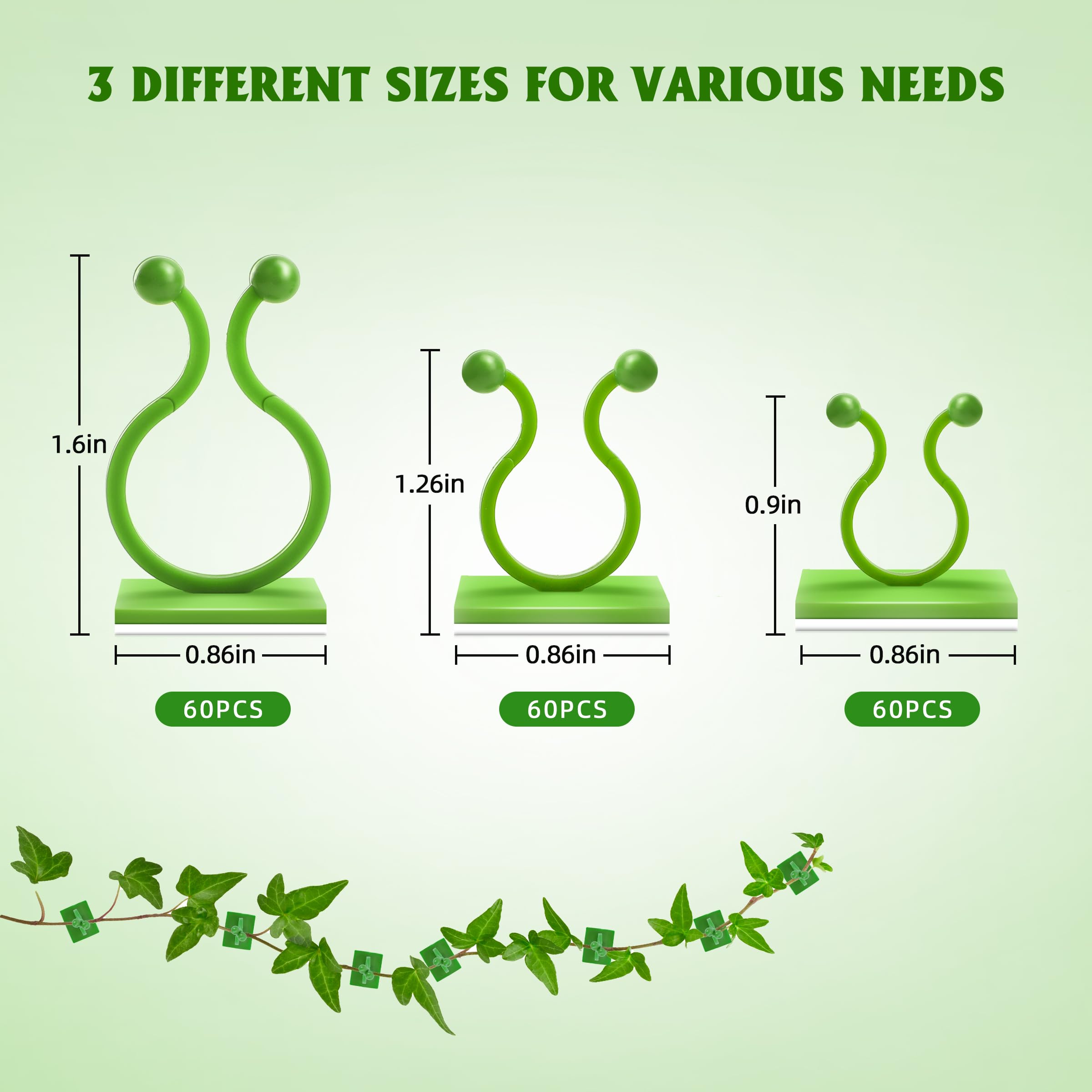 Foto 3 pulgar | Pinzas De Pared Ewpjdk Para Plantas Trepadoras, 180 Unidades (verdes) - Venta Internacional.