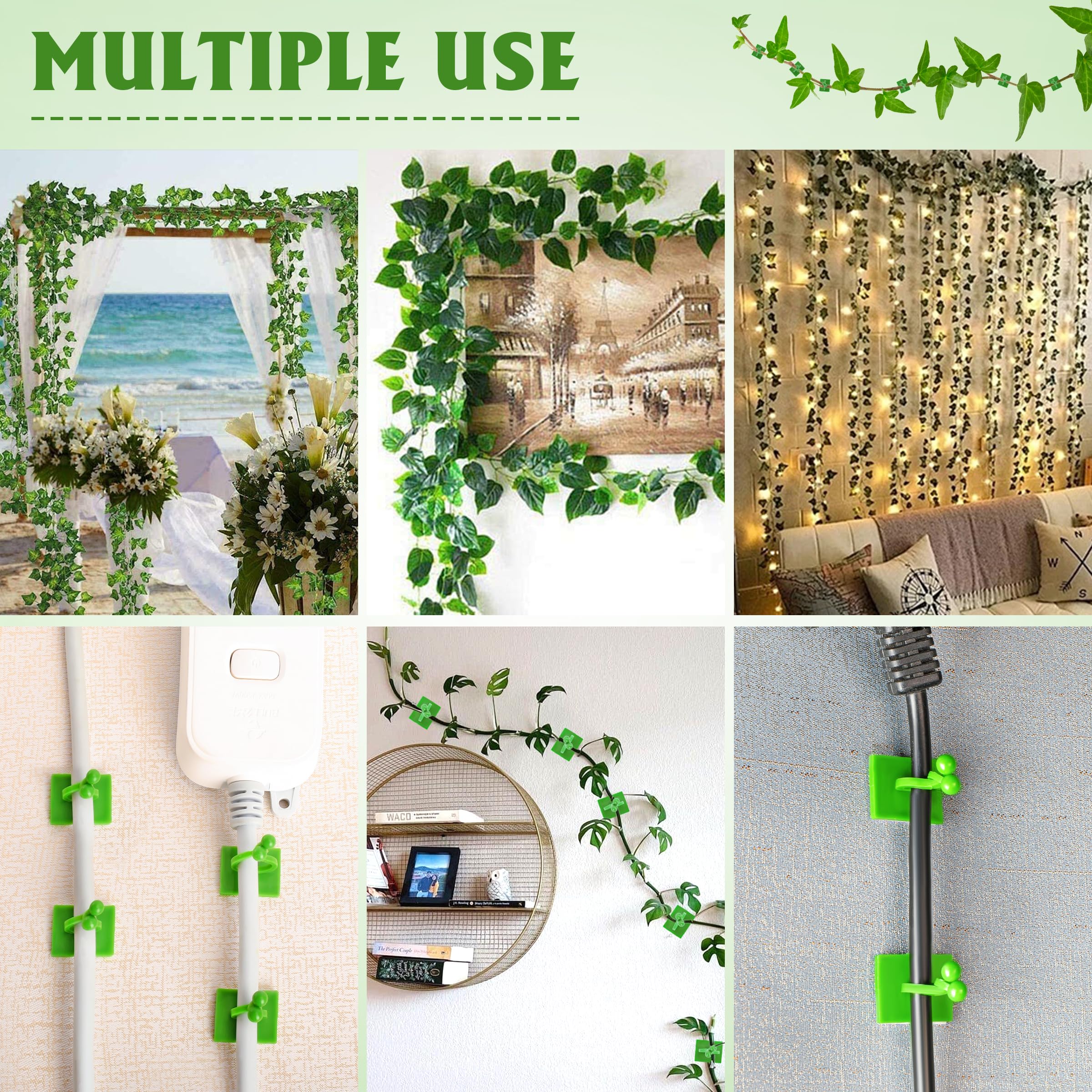 Foto 8 pulgar | Pinzas De Pared Ewpjdk Para Plantas Trepadoras, 180 Unidades (verdes) - Venta Internacional.