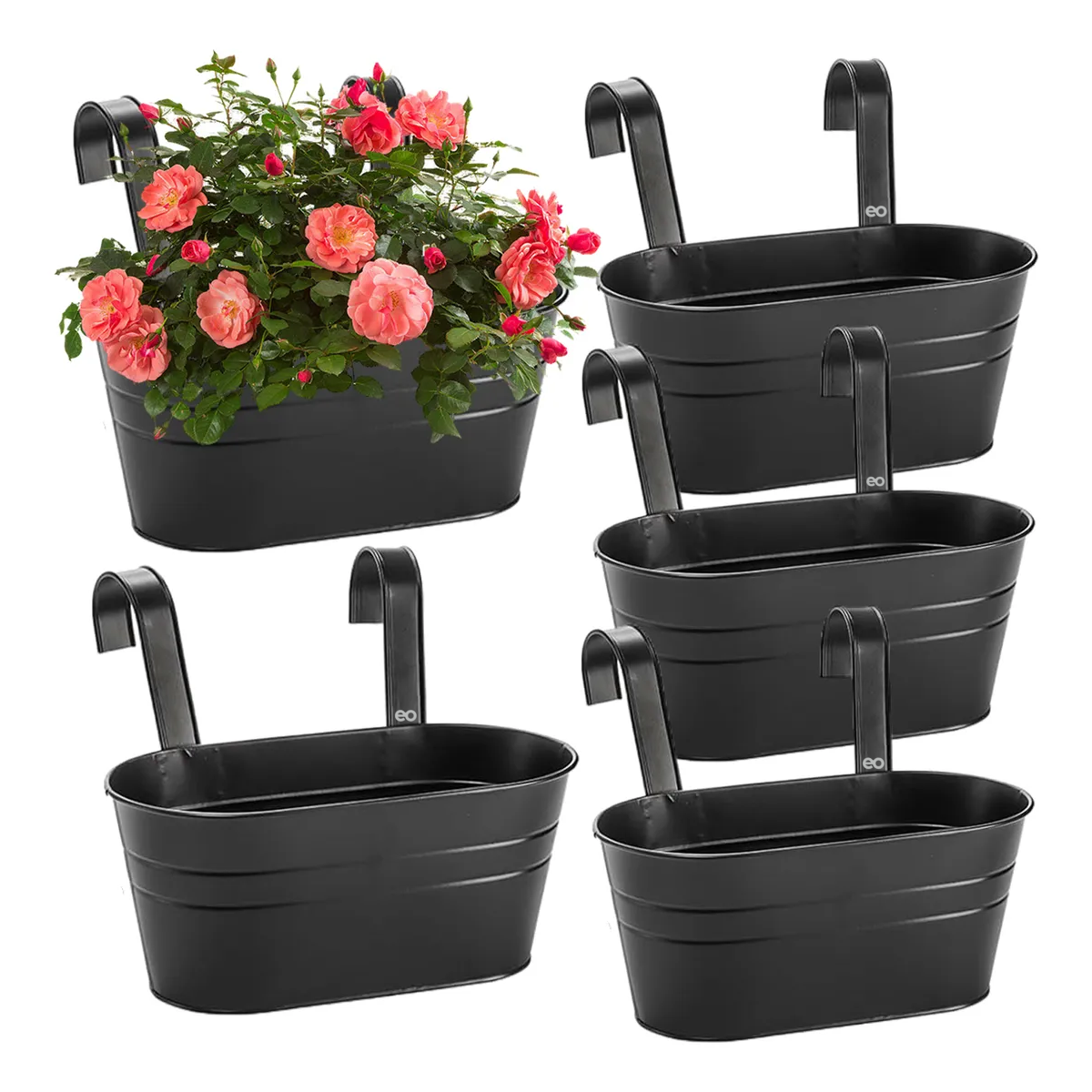 Foto 1 | Maceta Colgante De Metal Para Jardín Y Hogar, 5 Piezas Eo Safe Imports Esi-19463 Negro