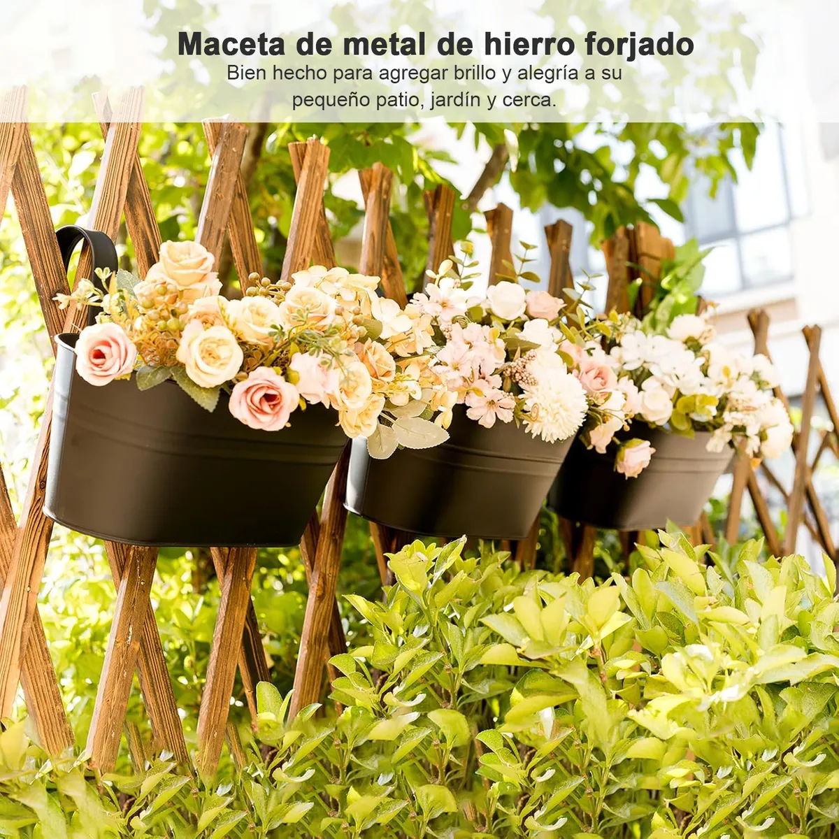 Foto 5 pulgar | Maceta Colgante De Metal Para Jardín Y Hogar, 5 Piezas Eo Safe Imports Esi-19463 Negro