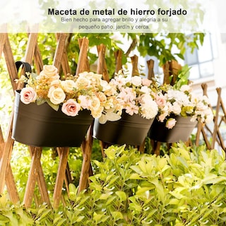Foto 4 | Maceta Colgante De Metal Para Jardín Y Hogar, 5 Piezas Eo Safe Imports Esi-19463 Negro