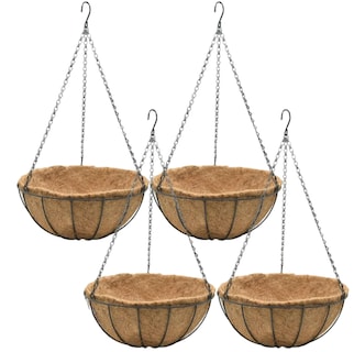 Foto 1 | Set De 4 Macetas Colgantes Xtellar De Metal Con Revestimiento De Fibra De Coco Natural