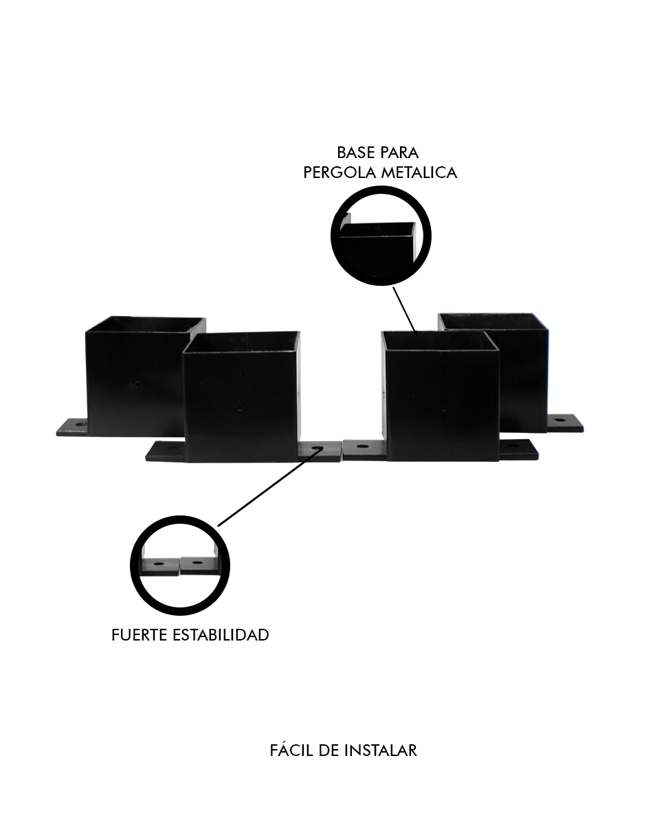 Foto 7 pulgar | 4 Bases Para Pergola De Madera Decomobil Soporte Para Poste