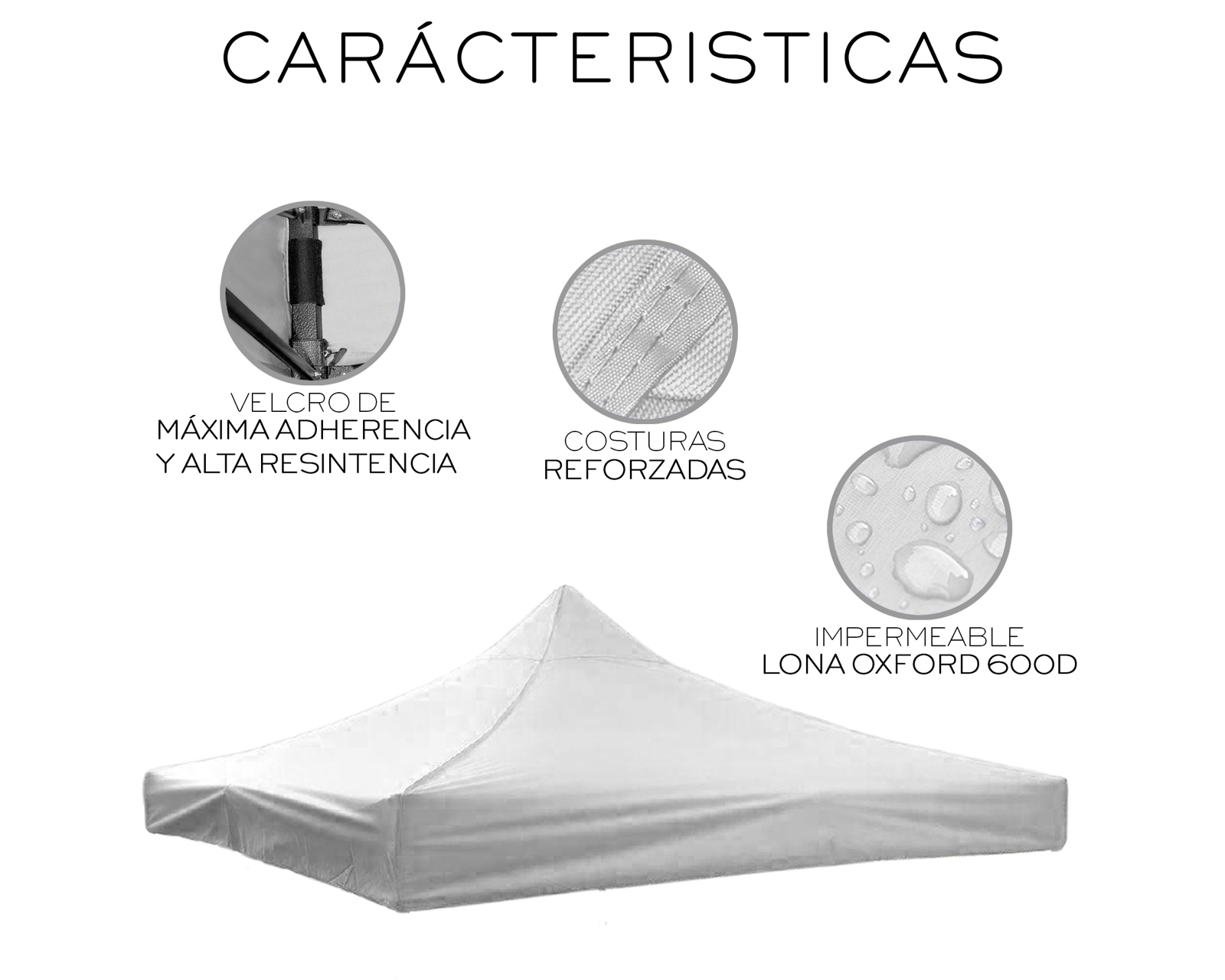 Foto 6 pulgar | Lona Repuesto Para Toldo 3x3 Basitex Blanco