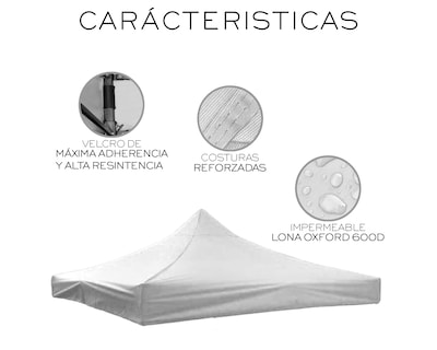 Foto 5 | Lona Repuesto Para Toldo 3x3 Basitex Blanco