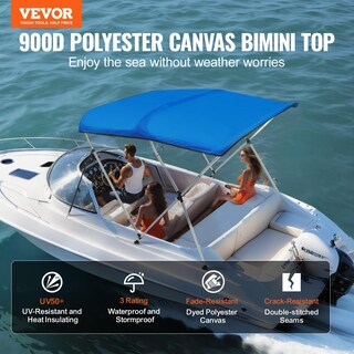 Foto 2 | Funda Para Barco Bimini Top Vevor 3 Bow, 6 Pies X 46 Cm X 155 A 168 Cm - Venta Internacional.