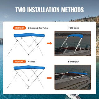 Foto 4 | Funda Para Barco Bimini Top Vevor 3 Bow, 6 Pies X 46 Cm X 155 A 168 Cm - Venta Internacional.