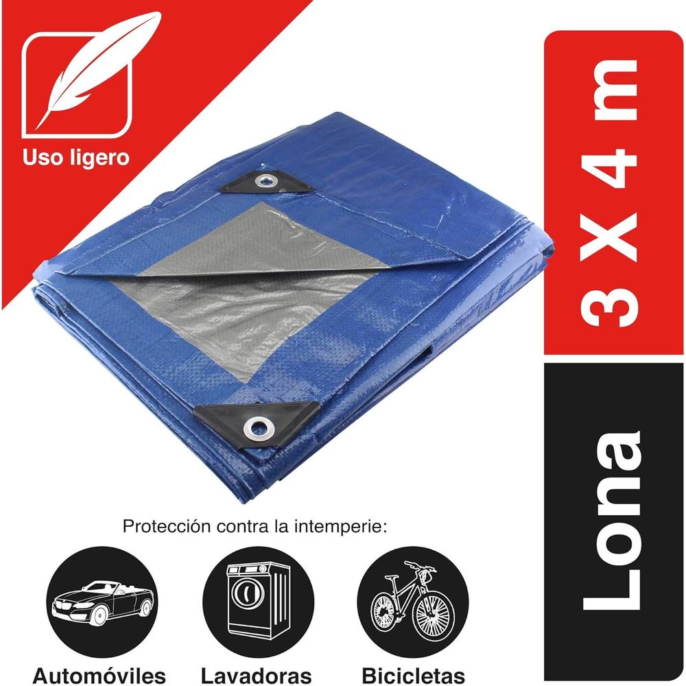 Foto 3 pulgar | Lona Uso Ligero Azul Reforzado Para Toldo 3x4m Santul
