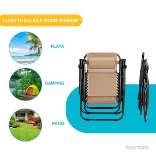 Foto 7 | Camastros Plegables Elly Decor SO-SGCCD color Beige con Sombrilla 2 Piezas